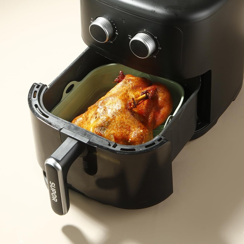 3 Pack Silicone Air Fryer Liners Reusable– Emptycolor 8 Inch
