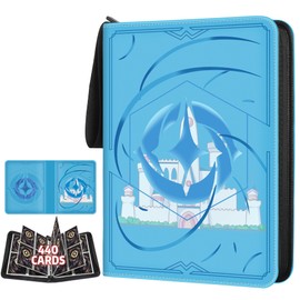 TCGUARD Scrapbook for Lorcana Cards, Premium Trading Card Album with 440 Compartments, Compatible with Lorcana Cards, Card Binder for TCG Storage and Presentation Collection (Blue 4)