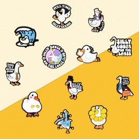30PCS Silly Goose Pins for Backpacks, DIY Different kawaii Lapel Pins Badges Bulk, Cute Brooch Cartoon Pin Sets, Funny Button Pin for Women Girl Bags Cloths Hats Jacket Decoration Accessories gifts
