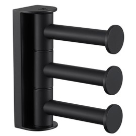 Angle Simple Swivel Towel Hook Matte Black, SUS 304 Stainless Steel Coat Hook for Bathroom