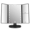 deweisn Tabletop Mount Trifold Lighted Vanity Mirror with 21 LED