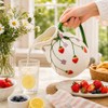 White Strawberry Pitcher Vase Ceramic Jug with Handle | Home