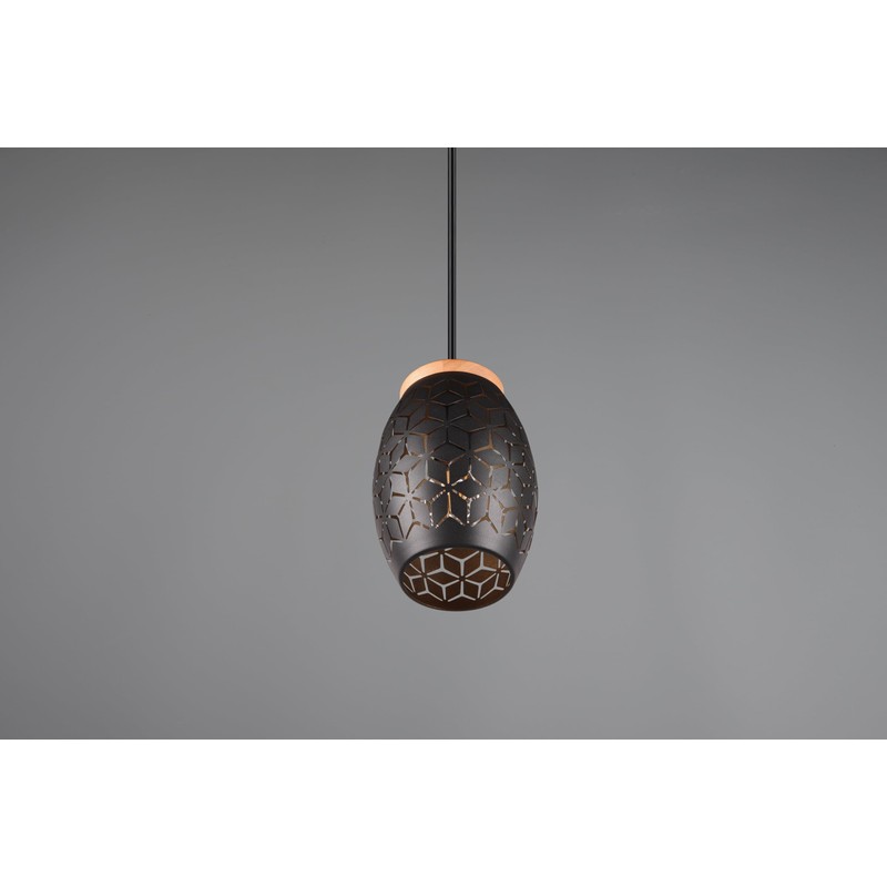 Reality Leuchten Bidar R31571080 Pendant Light Metal Black Matte /