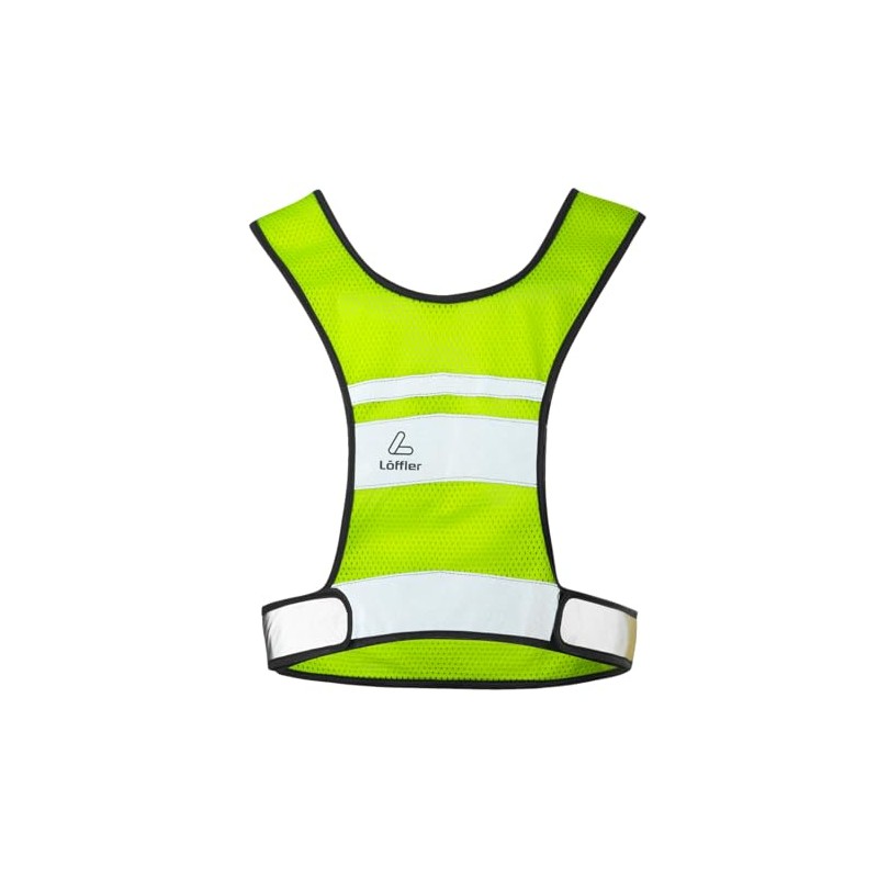 Löffler Gilet riflettente (IT, Testo, M, Regular, Regular, Neon Yellow)