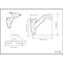 QCAA Heavy Duty Handrail Stair Brackets, Zinc Die Cast, Antique Brass, 3 Pack, Made in Taiwan