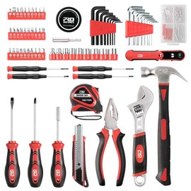 Prostormer 160-Piece Home Repair Tool Set, General Household Hand Tool Kit with Toolbox Storage Case for House, Garage, College Dorm and Office (Red)