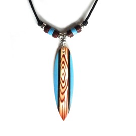 BRILLIANT GIFTS BLUE SURFBOARD NECKLACE - BOYS GIRLS MENS LADIES UNISEX NECKLACE WITH ADJUSTABLE CORD