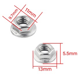 ONLISUM Serrated Flange Hex Nuts, 120 Pcs M6 304 Stainless Steel Hexagon Flange Nuts, Metric Hex Lock Nuts, DIN6923