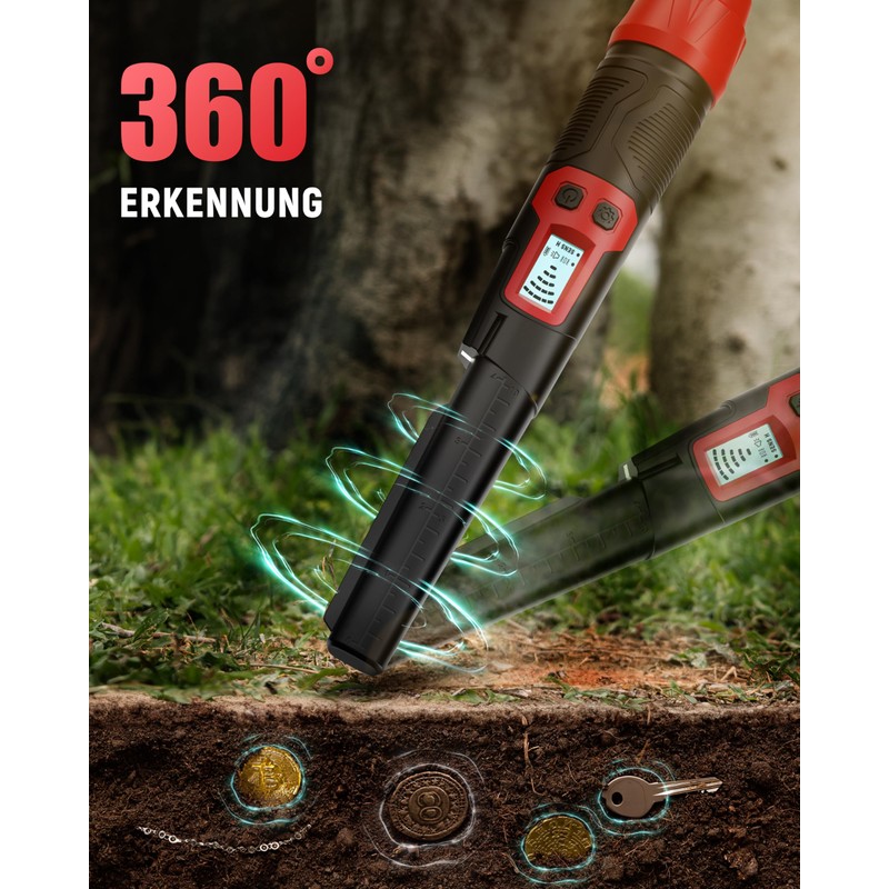 KAIWEETS Metal Detector Pinpointer, IP68 Waterproof 360° Pulse Induction Metal