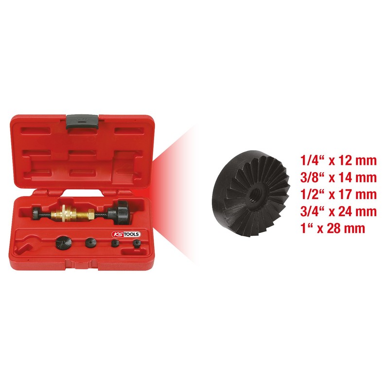 KS Tools 136.1105 Tap seating milling set 1/4"-1", 6 pcs