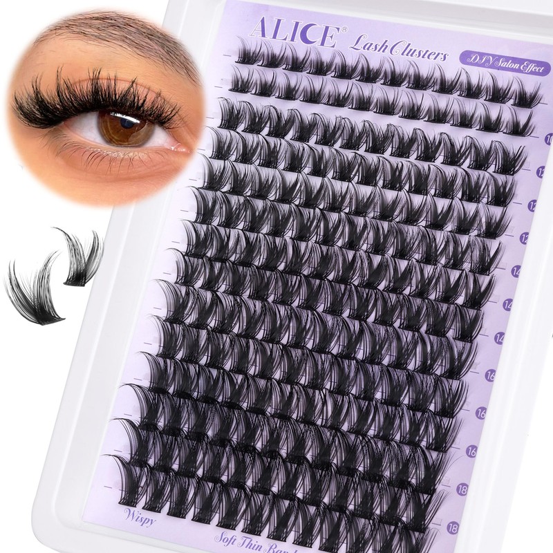 ALICE Lash Clusters Wispy Eyelash Clusters 10-18mm 168pcs Cluster Eyelash