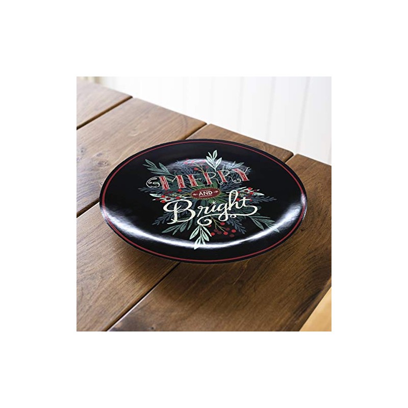 Primitives By Kathy 108259 Merry and Bright Plate, 12-inch Diameter,