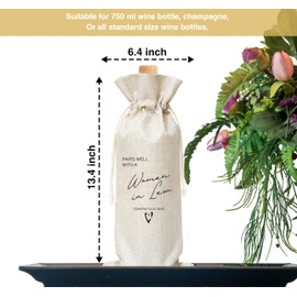 Lawyer Graduation Wine Gift Bag, Female Lawyer Graduation Gift Wine Bag for Woman In Law, J.D. Law School Graduation, Bar Exam Gift, Law Student, 1 Pc Burlap Wine Bottle Cover Bag (f20)