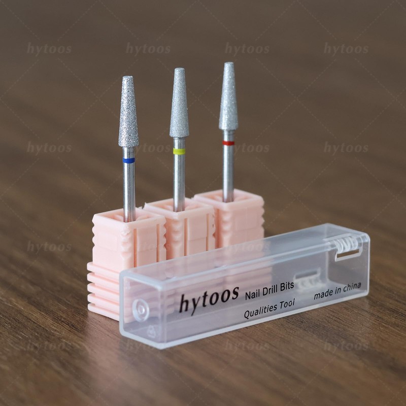 HYTOOS Diamond Nail Drill Bits for Cuticle Removal - 4mm