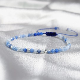 Unbranded Blue Aventurine Crystal 3mm Tiny Beads Gemstone Healing Calming Women Bracelet