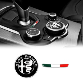 Sticker Kit Alfa Romeo Logo 51 mm + Italy Flag for Interior Giulia Stelvio