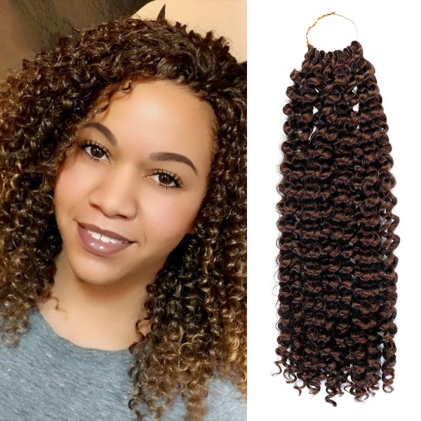 AU-THEN-TIC Water Wave Crochet Braids Hair, 12 Inch, 8 Packs,