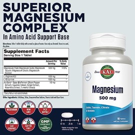 Kal 500 Mg Magnesium Tablets, 60 Count