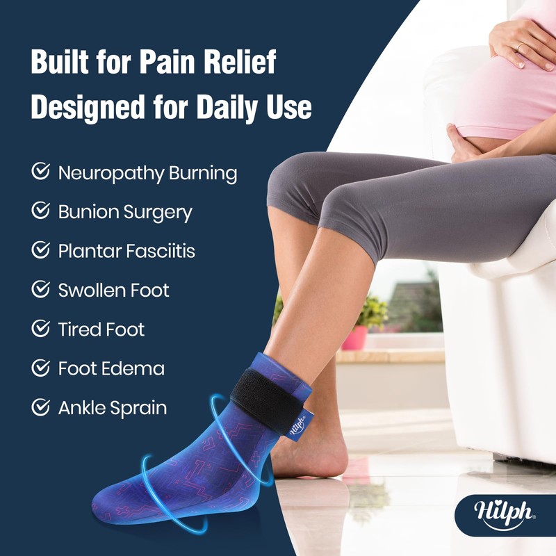 Hilph Full Foot Ice Pack Gel Sock for Hot &