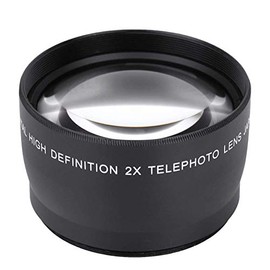 Camera 2X Zoom Lens, Professional High Definition 2X Magnification Telephoto Lens Converter Lens With 62mm Filter Front Thread, for 58mm Mount Thread Camera