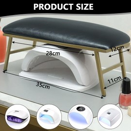 Nail Arm Rest Hand Cushion, Nail Cushion, Non-Slip PU Leather Hand Rest, Nail Design, Nail Armrest Cushion for Beauty Salons and Home Manicure, Black