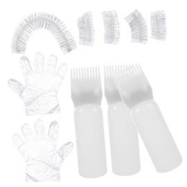 Healeved Set Hair Dyeing Kit Hair Oil Bottle Applicator Coloring Tools Bath Cap Gloves Earmuffs Present for Friends Family