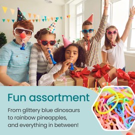 Wexbi Home Mega Assortment Fun Bandz - Silicone Bandz Bracelets in Vibrant Colors and Shapes, Silly Toy for Children (48pc)