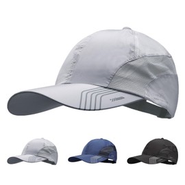 Mesh Quick Dry Baseball Cap Unstructured Breathable Summer Sun Protection Cap Unisex Outdoor Sports Hats with Adjustable Buckle Soft Brim Peaked Cap Lightweight Running Cap for Outdoor Activities