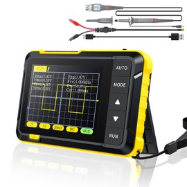 SURLABA Digital Oscilloscope, 2.8 Inch TFT Mini Oscilloscope, 200 KHz Bandwidth with Sampling Rate 2.5 MS/s, Trigger Mode Auto/Nomal/Single for Beginners, DIY, Home Use