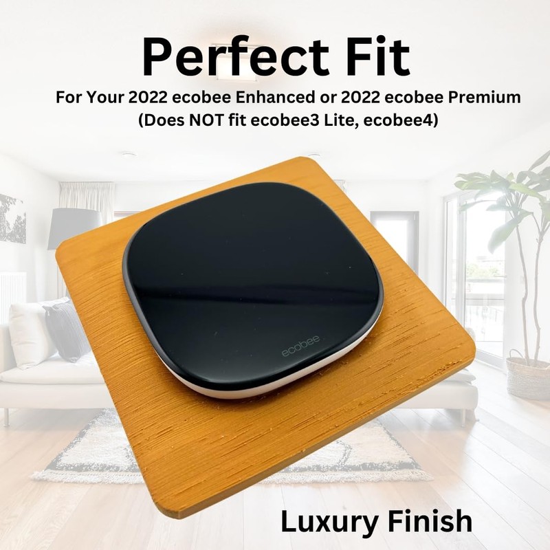 Elm Wood Square Wall Plate for Ecobee Smart Thermostat Enhanced