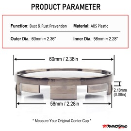 RhinoTuning 4 PCS 60 mm Wheel Center Caps Compatible With Quattroporte GranTurismo GranSport Ghibli Levante, OD: 2.36" / 60 mm ID: 2.28" / 58 mm Bronze Hub Caps Wheel Trims
