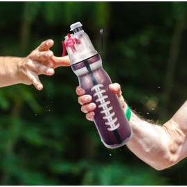 Sports Squeeze Rugby Water Bottles, 2-in-1 Mist And Sip Function BPA-Free - Help You Cool Down Quickly & Quench Thirst, Kids Water Bottle School for Gym Cycling Running Climbing Hiking (Rugby)