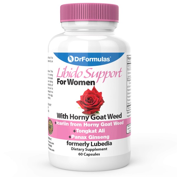 DrFormulas Libido Support for Women with Horny Goat Weed Extract with Maca, Epimedium and Icariin, (Formerly Lubedia), 60 Count