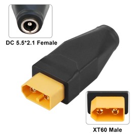 KSK 2-Pack XT60 to DC5521 Male-to-Female Adapter – XT60 Male to DC Female 5.5mm x 2.1mm for TS100 Soldering Iron, FPV Monitors, Drones, RC Cars, and More