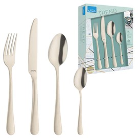 AMEFA Austin Cutlery Set for 4 People (Champagne), 16 Pieces, PVD Refined, Matte Cutlery Set for 4 People, Made of 18/0 Stainless Steel in Champagne Colour