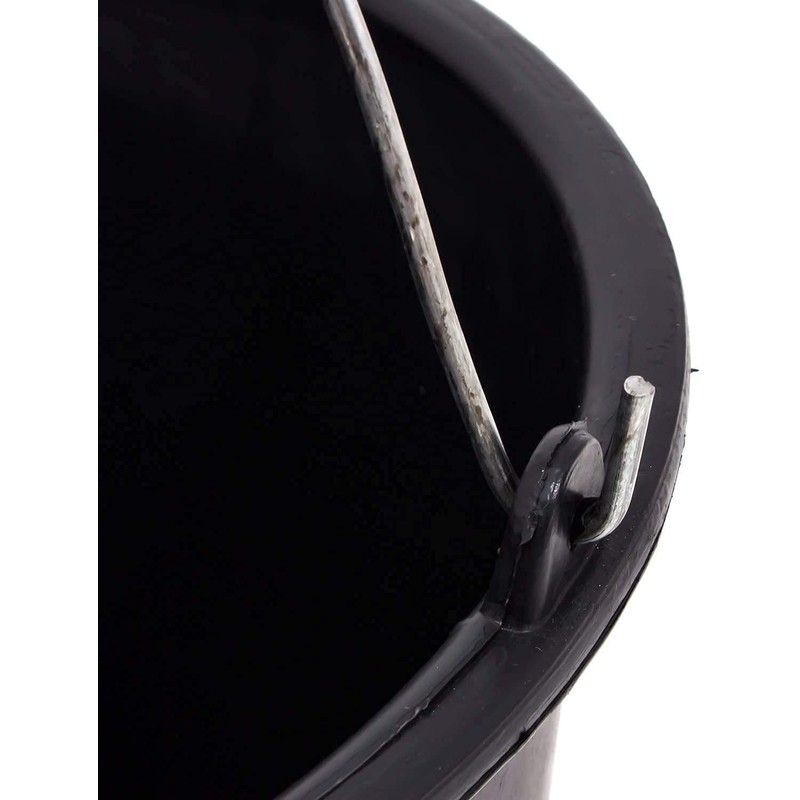 Set of 2- Black Plastic Builders Bucket 3 Gallon 14