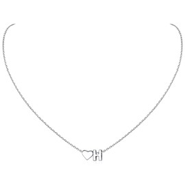ChicSilver 925 Sterling Silver Necklace for Women Letter H Necklace Dainty Initial Necklaces for