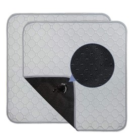 Reusable Waterproof Chair Pads for Incontinence, 2 Pack 51 x 56 cm Washable Pads. Absorbent Bed Pads, Non-Slip Wheelchair Seat Cover, Deck Chair Protector (Grey, 51 x 56 cm)