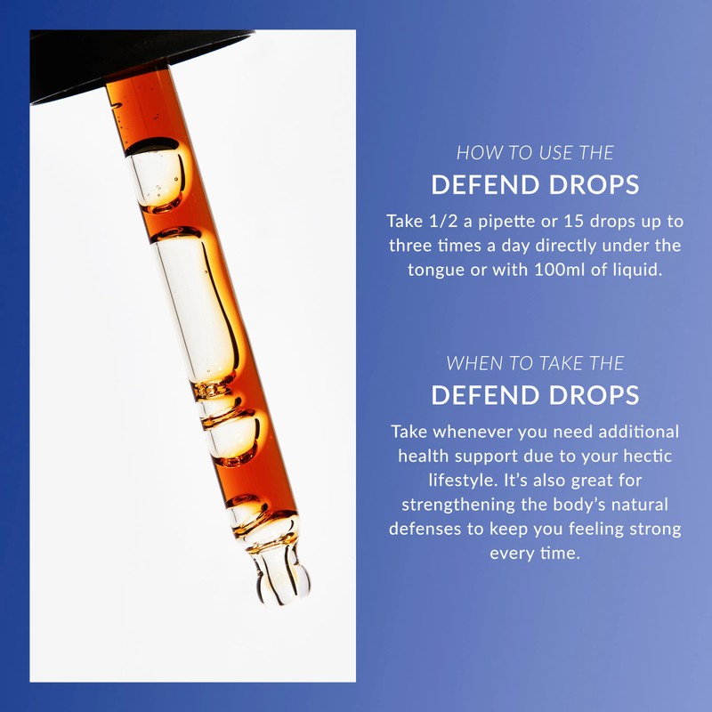 DEFEND Immune System Booster Drops- All-Natural Elderberry, Rosehip with natural
