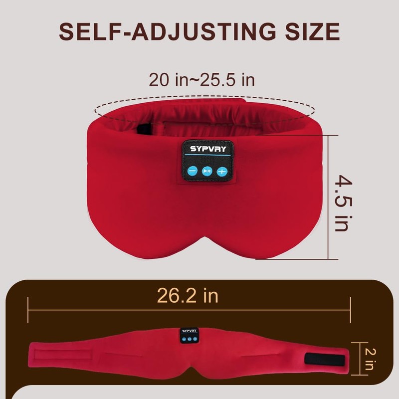 Sleep Mask Bluetooth Headphones Soft Wireless Headband Eye Mask Blackout