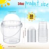 30 Pack 34 oz Clear Plastic Cups with Dome Lids