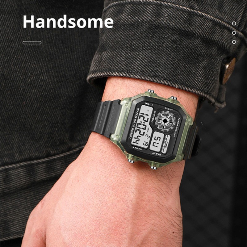 Electronic Sports Watch 12 24 Hours Waterproof Digital Wrist Watch