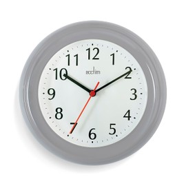 Acctim Wycombe Kitchen Wall Clock Quartz Arabic Numerals Grey 22cm