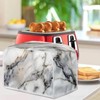 ZDCUSTOM White Marble Toaster Cover 4 Slice Bread Toaster Oven