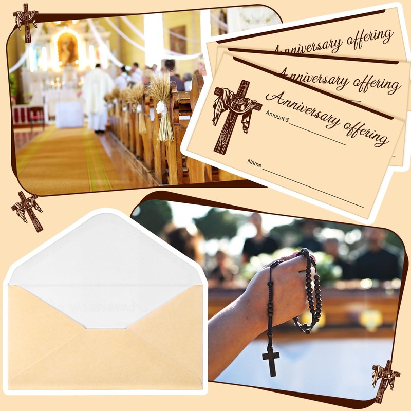 AmazingSpark 120 Pcs Anniversary Offering Envelopes for Church Tithe and