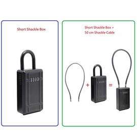 Bosvision Key Lock Box, Detachable Shackle, 4 Digit Combination, Large Internal Storage, Key Box