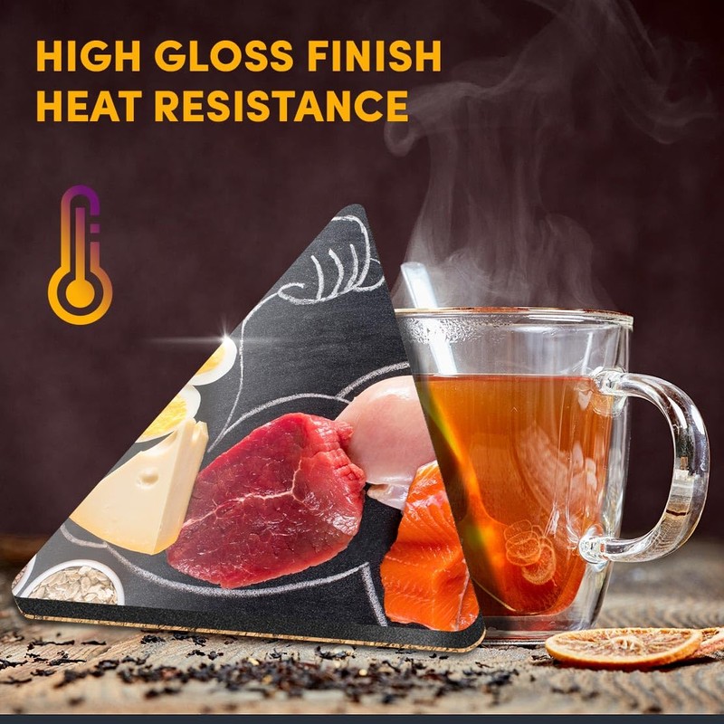 1 x Triangle Coaster - High Protein Diet Muscles Body