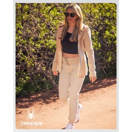 Spyder Womens Joggers - High Waisted Yoga Pants with Pockets and Drawstring - Athletic Workout & Lounge Sweatpants for Women, Size Medium, Dusk Grey