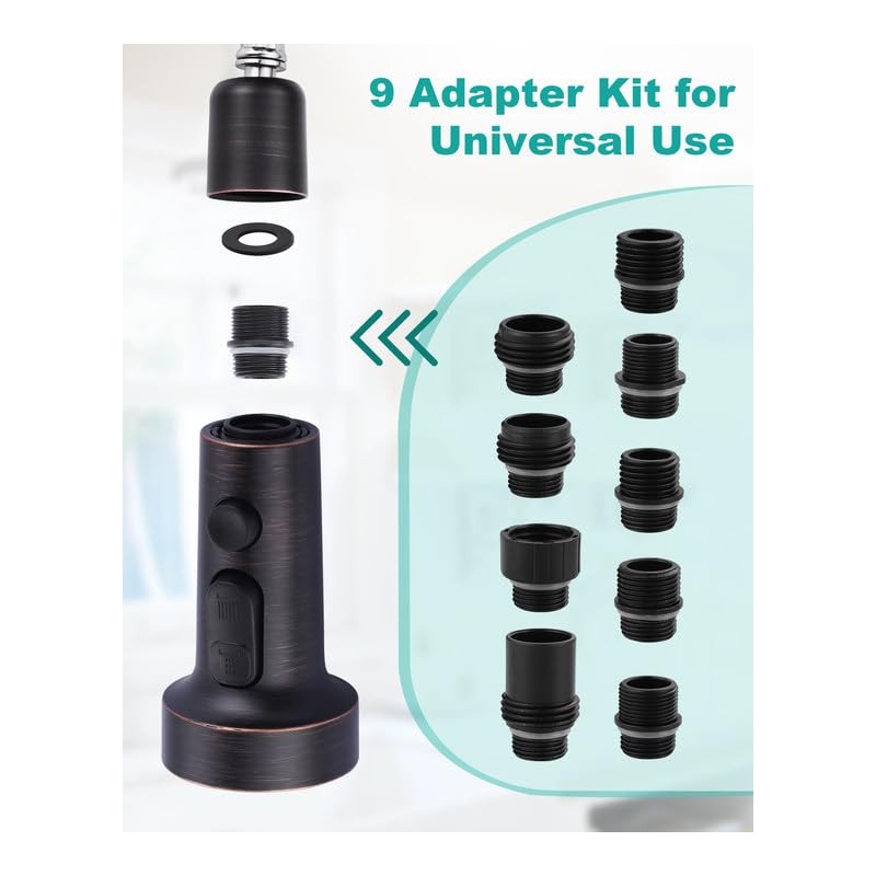 Pull Down Faucet Head Replacement: 3-Function Faucet Sprayer Head with