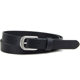 Frentree Leather Belt Made in Germany, Slim Belt Made of Genuine Leather, 2 cm Women's Genuine Leather Belt, Black, black